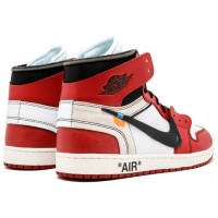 Nike Air Jordan Retro 1 High Og x Off-White (Белые с красным) 