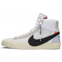 Мужские кроссовки Nike Air Jordan Retro 1 High Og x Off-White Blazer (Белые) 