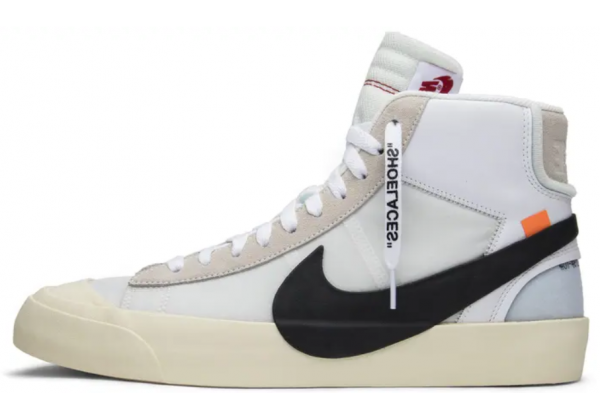 Мужские кроссовки Nike Air Jordan Retro 1 High Og x Off-White Blazer (Белые) 