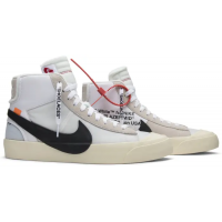 Мужские кроссовки Nike Air Jordan Retro 1 High Og x Off-White Blazer (Белые) 