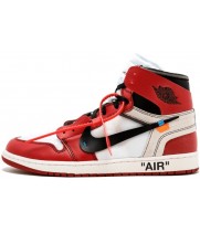 Nike Air Jordan Retro 1 High Og x Off-White (Белые с красным) 
