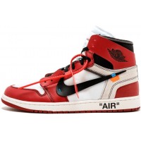 Nike Air Jordan Retro 1 High Og x Off-White (Белые с красным) 