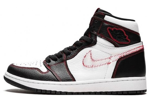 Мужские кроссовки Nike 1 Retro High OG Defiant Yellow черно-белые