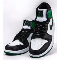 Nike Air Jordan 1 Retro Green Black White с мехом