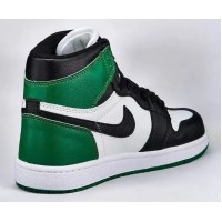 Nike Air Jordan 1 Retro Green Black White с мехом