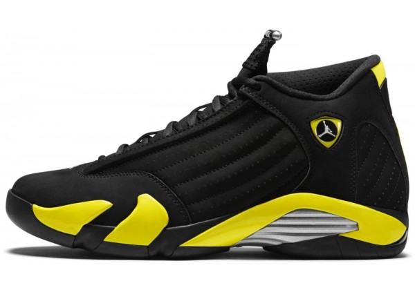 Nike Air Jordan 14 Thunder Black (Черные с желтым) 
