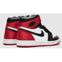 Nike Air Jordan 1 High Satin Black Toe красные