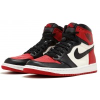 Nike Air Jordan 1 High Bred Toe с мехом