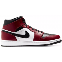 Кроссовки Nike Air Jordan 1 Mid Chicago Black Toe красные с белым