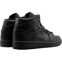 Кроссовки Nike Air Jordan 1 Retro All Black с мехом