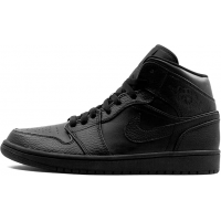 Кроссовки Nike Air Jordan 1 Retro All Black с мехом