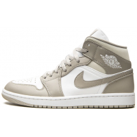 Кроссовки Nike Air Jordan Retro 1 White Beige Red Mid