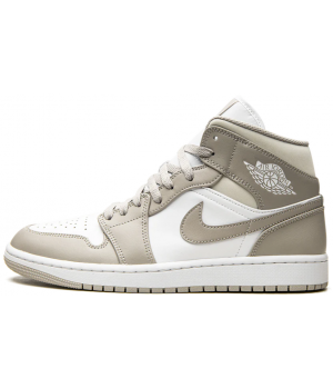 Кроссовки Nike Air Jordan Retro 1 White Beige Red Mid