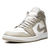 Кроссовки Nike Air Jordan Retro 1 White Beige Red Mid