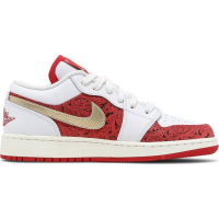 Кроссовки Nike Air Jordan 1 Low White Red Gold