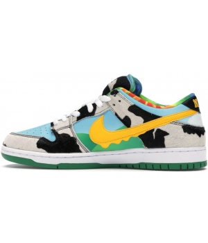 Кроссовки Nike Air Force черно-бело-голубые с желтым