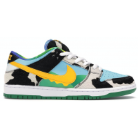 Кроссовки Nike Air Force черно-бело-голубые с желтым