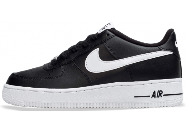Кроссовки Nike Air Force кожаные черные с белым