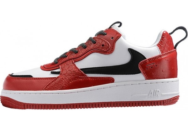 Мужские кроссовки Nike Air Force бело-красные