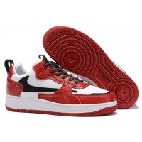 Мужские кроссовки Nike Air Force бело-красные