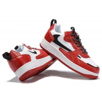 Мужские кроссовки Nike Air Force бело-красные