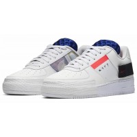 Кроссовки Nike Air Force с черной вставкой белые