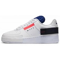 Кроссовки Nike Air Force с черной вставкой белые