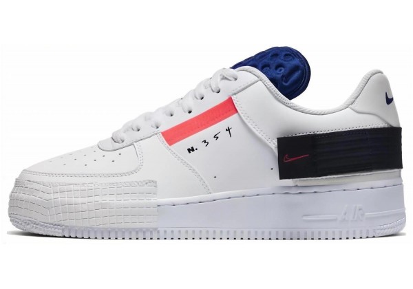 Кроссовки Nike Air Force с черной вставкой белые