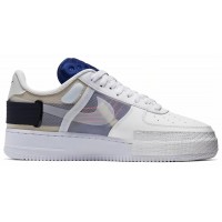 Кроссовки Nike Air Force с черной вставкой белые