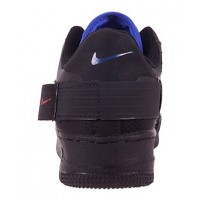 Мужские кроссовки Nike Air Force с красной вставкой черные
