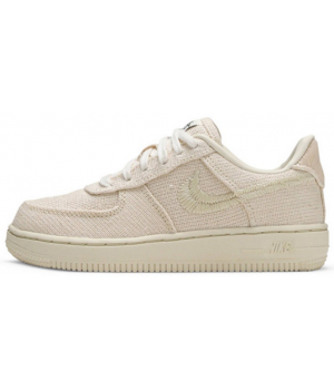 Кроссовки Nike Air Force вышитые бежевые