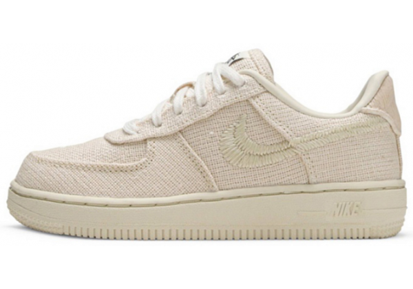 Кроссовки Nike Air Force вышитые бежевые