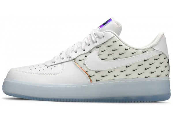 Кроссовки Nike Air Force 1 белые с логотипами