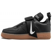 Кроссовки Nike Air Force 1 Utility черные с коричневой подошвой
