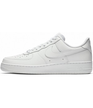 Nike Air Force 1 Low All White с мехом
