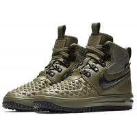 Nike Lunar Force 1 Duckboot Green Black с мехом