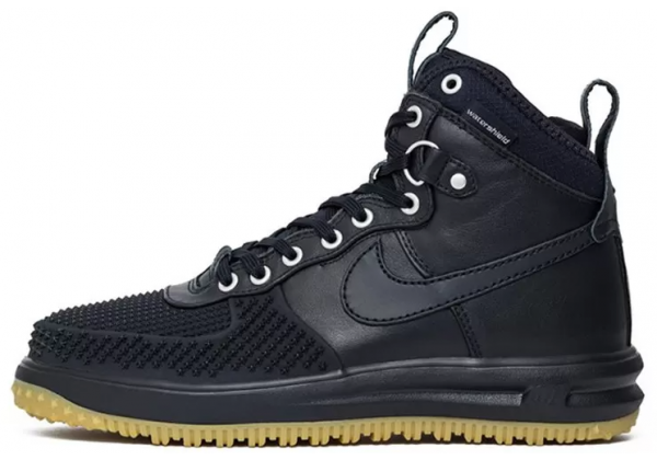 Кроссовки Nike Lunar Force 1 высокие кожа нейлон черные