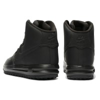 Зимние кроссовки Nike Lunar Force 1 Duckboot All Black With Fur черные