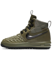 Nike Lunar Force 1 Duckboot Green Black с мехом