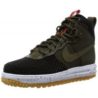 Зимние кроссовки Nike Lunar Force 1 Duckboot Green With Fur зеленые