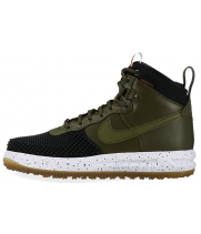 Зимние кроссовки Nike Lunar Force 1 Duckboot Green With Fur зеленые