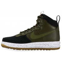 Зимние кроссовки Nike Lunar Force 1 Duckboot Green With Fur зеленые