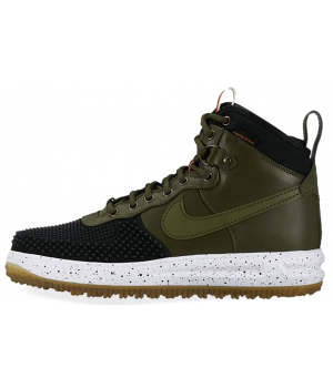 Зимние кроссовки Nike Lunar Force 1 Duckboot Green With Fur зеленые