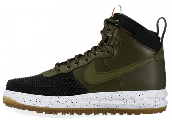 Зимние кроссовки Nike Lunar Force 1 Duckboot Green With Fur зеленые