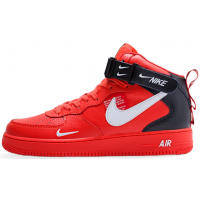Nike кроссовки Air Force 1 07 LV8 Utility Mid Red с мехом