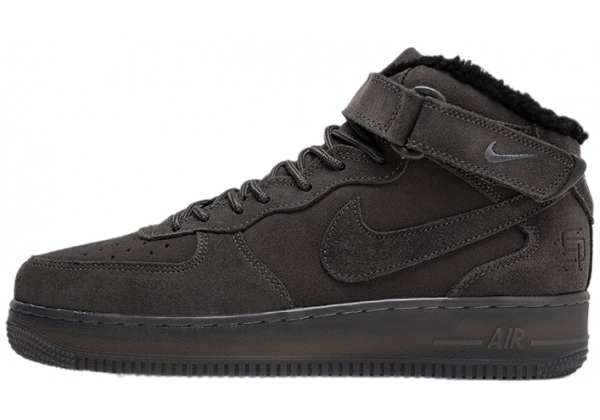 Кроссовки Nike Air Force 1 High замшевые серые