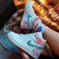 Кроссовки Nike Air Jordan 1 Mid GS Paint Drip