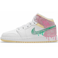 Кроссовки Nike Air Jordan 1 Mid GS Paint Drip