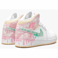 Кроссовки Nike Air Jordan 1 Mid GS Paint Drip