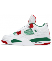 Кроссовки Nike женские Jordan 4 белые с зеленым